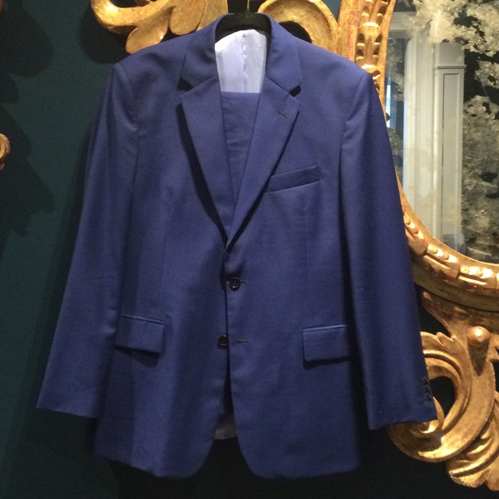 Men's Classic Blue Two-Button Suit Jacket